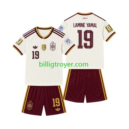 Billige Fotballdrakter Spania 2-star Lamine Yamal 19 Barn Bortedraktsett 2026/27 Kortermet